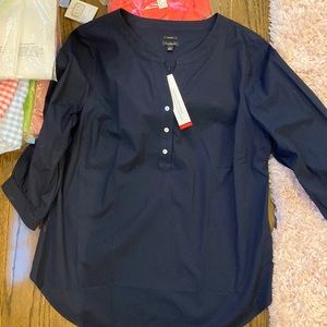 Talbots, Navy 3/4 sleeve and 3/4 button down the front